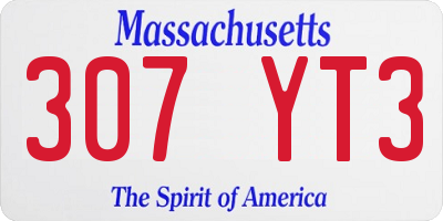 MA license plate 307YT3