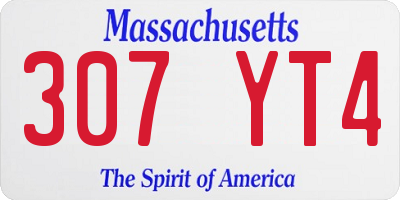 MA license plate 307YT4