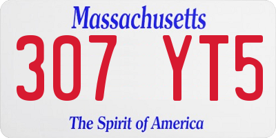 MA license plate 307YT5