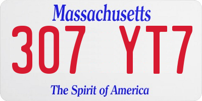 MA license plate 307YT7