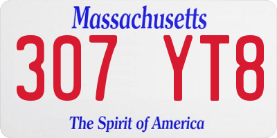 MA license plate 307YT8