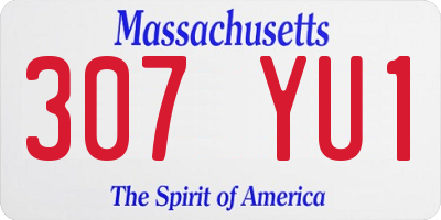 MA license plate 307YU1