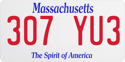 MA license plate 307YU3