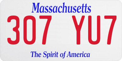MA license plate 307YU7