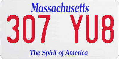 MA license plate 307YU8