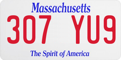 MA license plate 307YU9