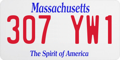 MA license plate 307YW1