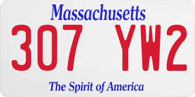 MA license plate 307YW2