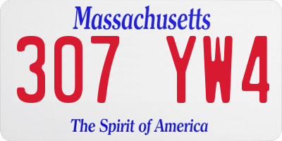 MA license plate 307YW4