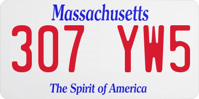MA license plate 307YW5