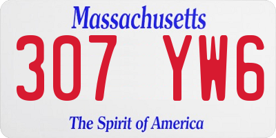 MA license plate 307YW6