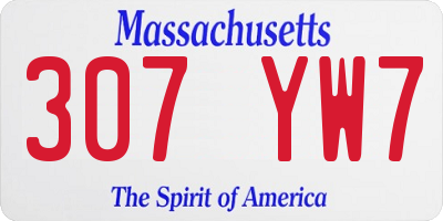 MA license plate 307YW7