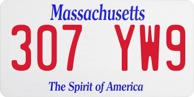 MA license plate 307YW9