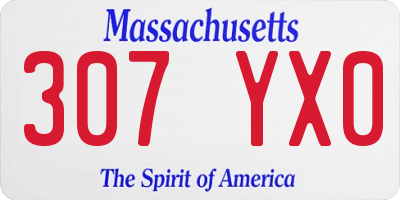 MA license plate 307YX0