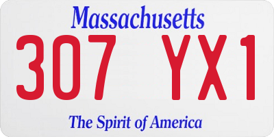 MA license plate 307YX1