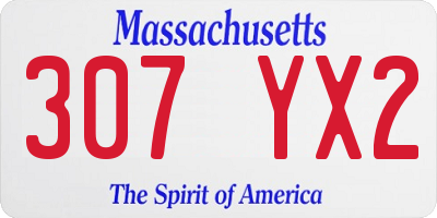 MA license plate 307YX2