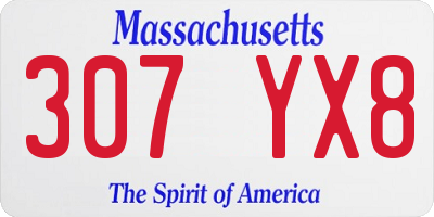 MA license plate 307YX8