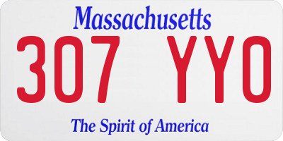 MA license plate 307YY0