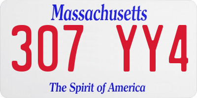 MA license plate 307YY4