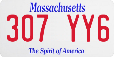 MA license plate 307YY6