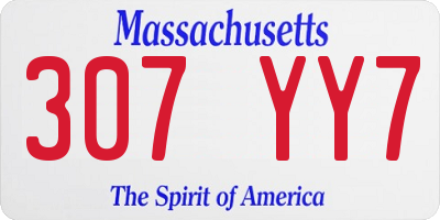 MA license plate 307YY7