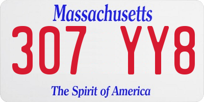 MA license plate 307YY8