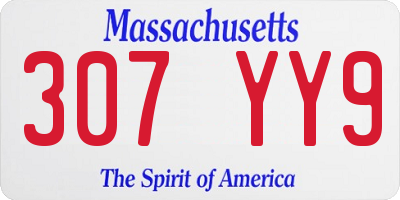 MA license plate 307YY9