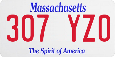 MA license plate 307YZ0
