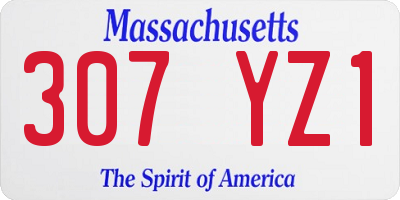 MA license plate 307YZ1