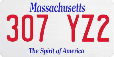 MA license plate 307YZ2