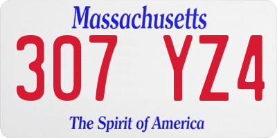 MA license plate 307YZ4