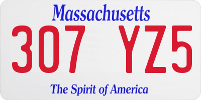 MA license plate 307YZ5