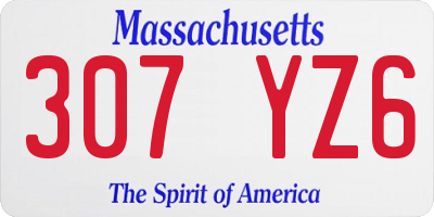MA license plate 307YZ6