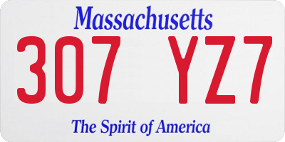 MA license plate 307YZ7
