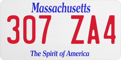 MA license plate 307ZA4