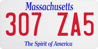 MA license plate 307ZA5