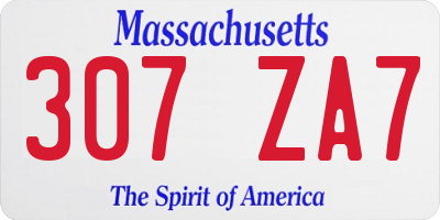 MA license plate 307ZA7