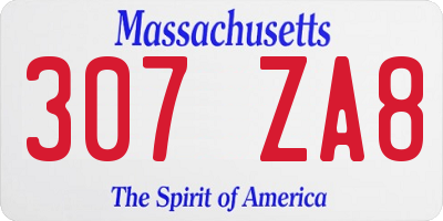 MA license plate 307ZA8