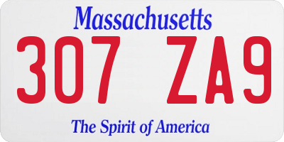 MA license plate 307ZA9