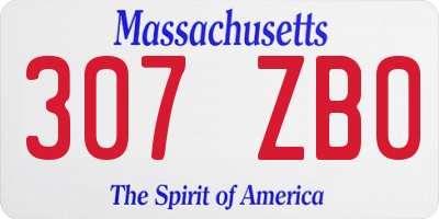 MA license plate 307ZB0