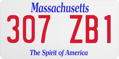 MA license plate 307ZB1