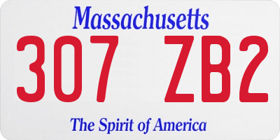 MA license plate 307ZB2
