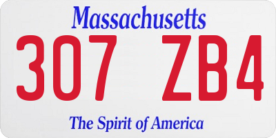 MA license plate 307ZB4