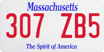 MA license plate 307ZB5