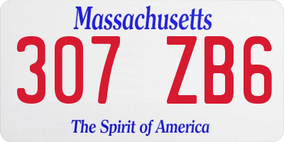 MA license plate 307ZB6