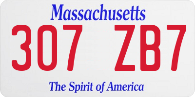 MA license plate 307ZB7