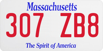 MA license plate 307ZB8