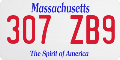 MA license plate 307ZB9