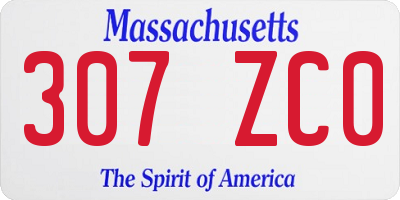 MA license plate 307ZC0
