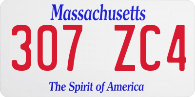 MA license plate 307ZC4